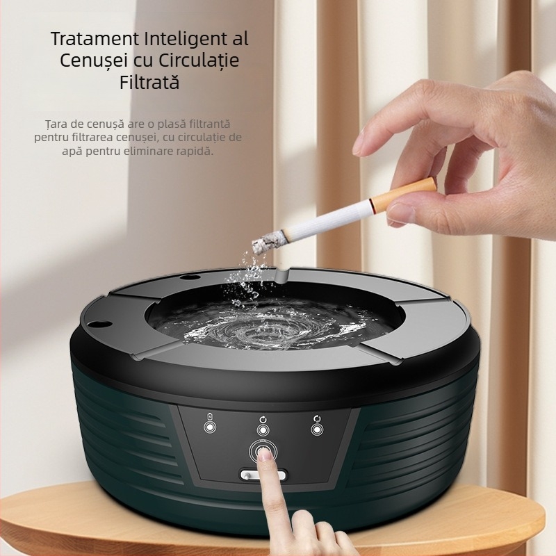 Purificator de aer USB pentru cenușar inteligent — elimină mirosuri și fumul de tutun, debit 50 m³/h, alimentare USB, control cu buton, zgomot sub 36 dB, potrivit pentru camere până la 10 m²