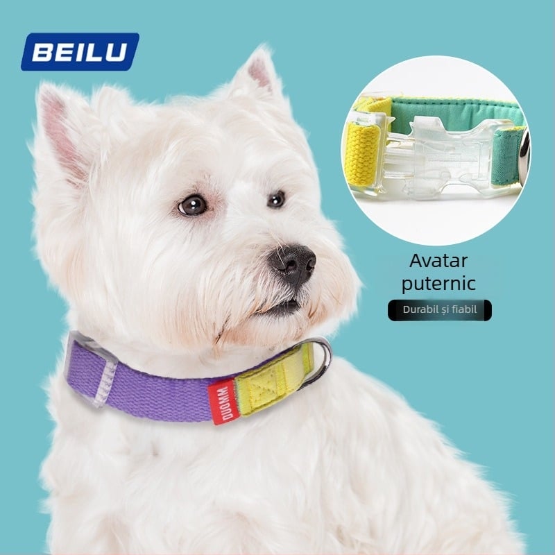 Guler pentru câini cu fular color-block, nylon durabil, pentru câini, utilizare în toate anotimpurile