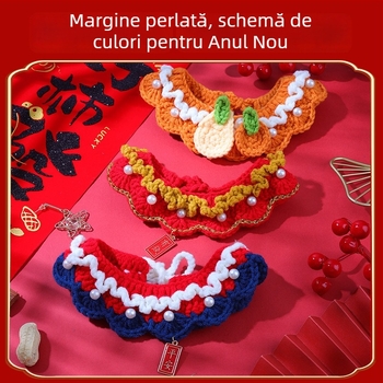 Pisică RagDoll — eșarfă tricotată și accesoriu pentru gât, gradient auriu
