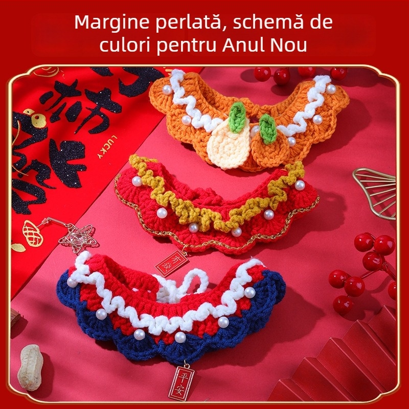 Pisică RagDoll — eșarfă tricotată și accesoriu pentru gât, gradient auriu