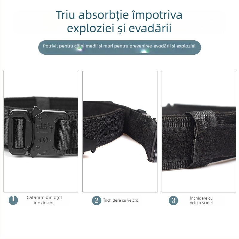 Guler protector AirTag pentru câini de talie medie și mare, din nylon