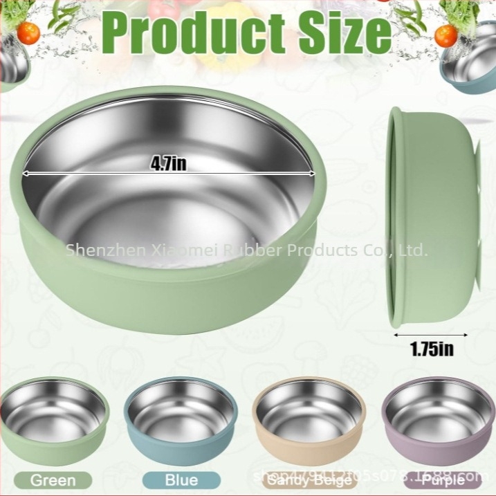 Bol de hrănire pentru bebeluți cu ventuză, din oțel inoxidabil 304 și silicon, demontabil, antiderapant și izolat termic, pentru copii peste 3 luni