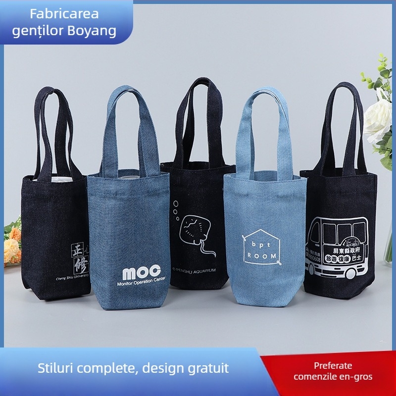Geantă Tote din denim cu logo personalizat, imprimare prin transfer termic, greutate 150 g