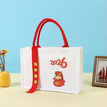 Geantă tote din pânză pentru studenți, design simplu, capacitate mare, accent cu panglică tridimensională, imprimare prin transfer termic (Imprimarea logo-ului: Nu)