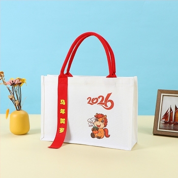 Geantă tote din pânză pentru studenți, design simplu, capacitate mare, accent cu panglică tridimensională, imprimare prin transfer termic (Imprimarea logo-ului: Nu)