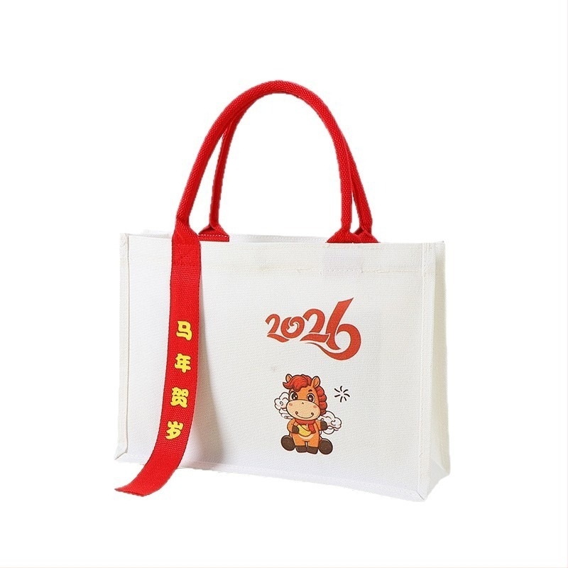 Geantă tote din pânză pentru studenți, design simplu, capacitate mare, accent cu panglică tridimensională, imprimare prin transfer termic (Imprimarea logo-ului: Nu)