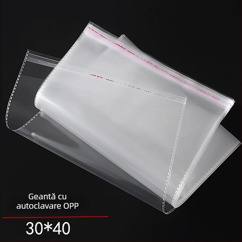 Pungă OPP pentru ambalare haine, cu închidere autoadezivă, pungă ZIP din plastic, 100% material virgin, pentru haine, încălțăminte și lenjerie de pat