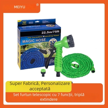 Set de duș pentru mașină cu furtun telescopic, presiune înaltă, furtun de uz casnic, unealtă de udare și perie de curățare a podelei