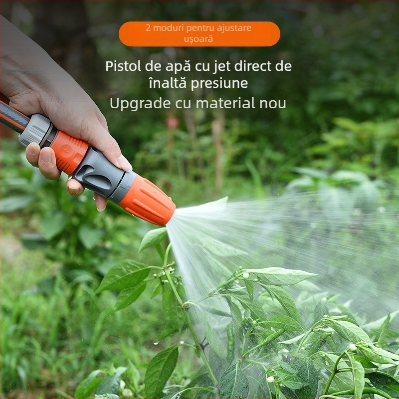 Set pistol de înaltă presiune pentru furtun de grădină – duză reglabilă, pentru curățarea mașinii și udarea florilor