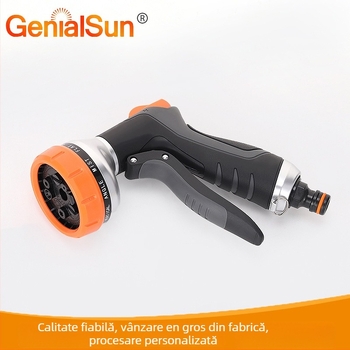 Pistol de apă pentru grădină, 10 funcții, control frontal, duză mare, pentru udarea plantelor și spălarea mașinii