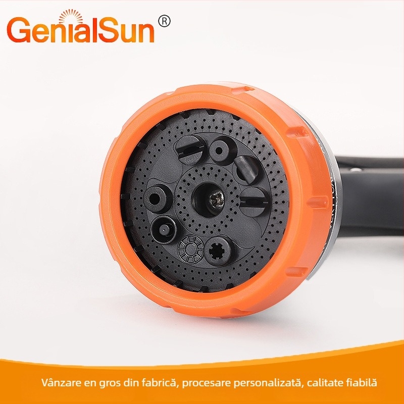 Pistol de apă pentru grădină, 10 funcții, control frontal, duză mare, pentru udarea plantelor și spălarea mașinii