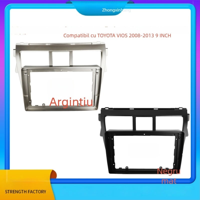 Ramă de centru pentru navigație DVD, 9 inch, ABS+PC, pentru Toyota Vios (2008-2013), de Yufa
