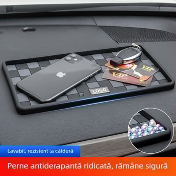 Covoraș antifrictiv auto cu suport pentru telefon în consola centrală, din silicon, rezistent la temperaturi înalte și protecție împotriva soarelui