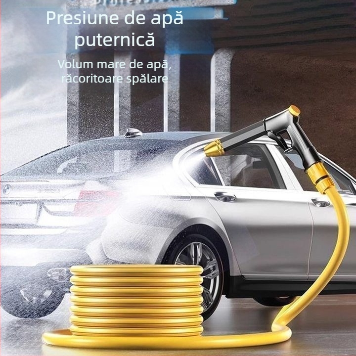 Pistol de apă cu presiune înaltă pentru spălarea mașinilor și udarea plantelor, cap de duză, husă de furtun rezistentă la soare și frig