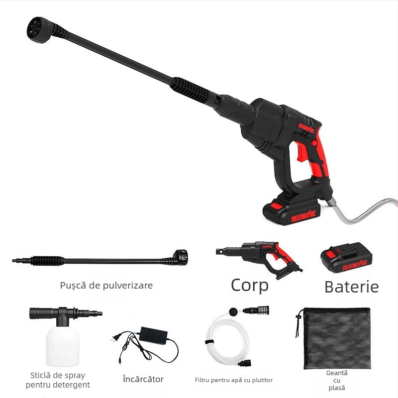 CREATIONSPACE CSP0101A Pistol de înaltă presiune cu baterie li-ion pentru spălarea mașinilor acasă