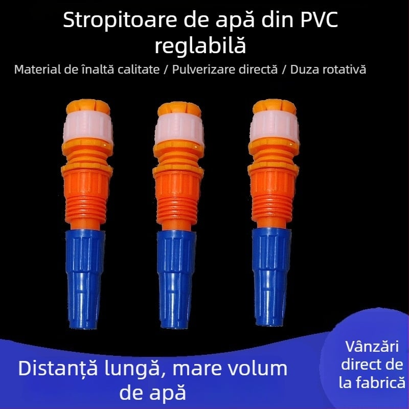 Duză pentru furtun de grădină – corp din plastic, cap din plastic tehnic, modele 16/20/25, presiune generală a apei, rază de stropire 3