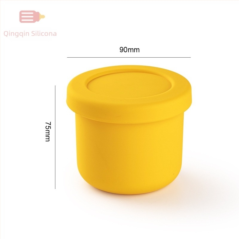 Cutie de prânz din silicon circulară, compatibilă cu microundele, menține temperatura, cu strat simplu sau dublu