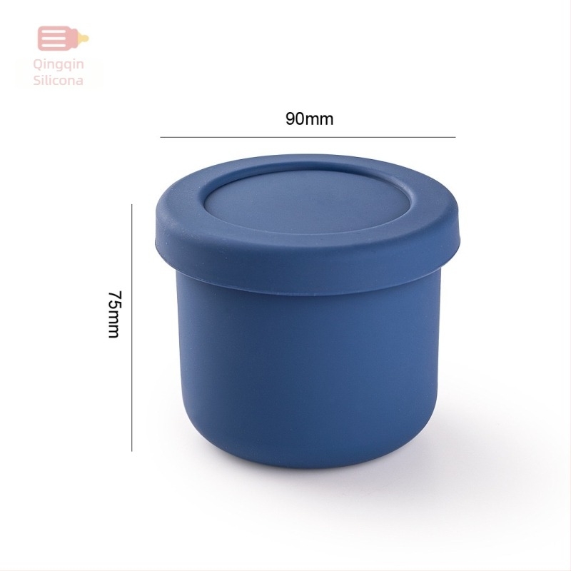 Cutie de prânz din silicon circulară, compatibilă cu microundele, menține temperatura, cu strat simplu sau dublu