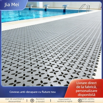 Covor PVC antiderapant cu sistem interconectabil pentru parcuri acvatice interioare/exterioare, imprimare logo personalizat, personalizare procesare, potrivit pentru piscine, vestiare și dușuri