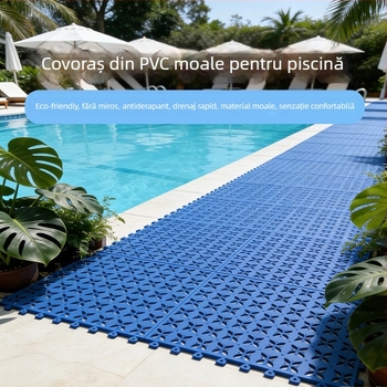 Covor PVC antiderapant cu sistem interconectabil pentru parcuri acvatice interioare/exterioare, imprimare logo personalizat, personalizare procesare, potrivit pentru piscine, vestiare și dușuri