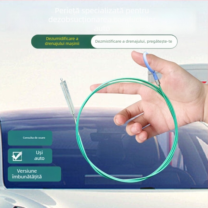 Perie de curățare a drenajelor panourilor de acoperiș (sunroof) și conductelor HVAC ale autovehiculului | Material: PP | Tip: perie auto | Fără personalizare