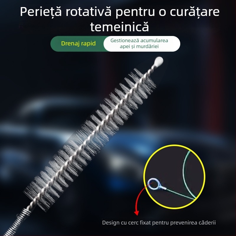 Perie de curățare a drenajelor panourilor de acoperiș (sunroof) și conductelor HVAC ale autovehiculului | Material: PP | Tip: perie auto | Fără personalizare