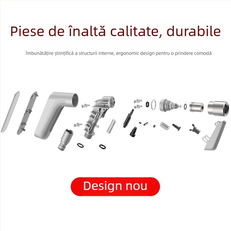 Pistol de spălat auto portabil, cap rotativ, jeturi cu mai multe moduri, corp din aliaj de aluminiu