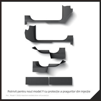 Zunduo Protecție prag ușă Tesla Model Y cu Pad anti-kick pentru transmisie automată