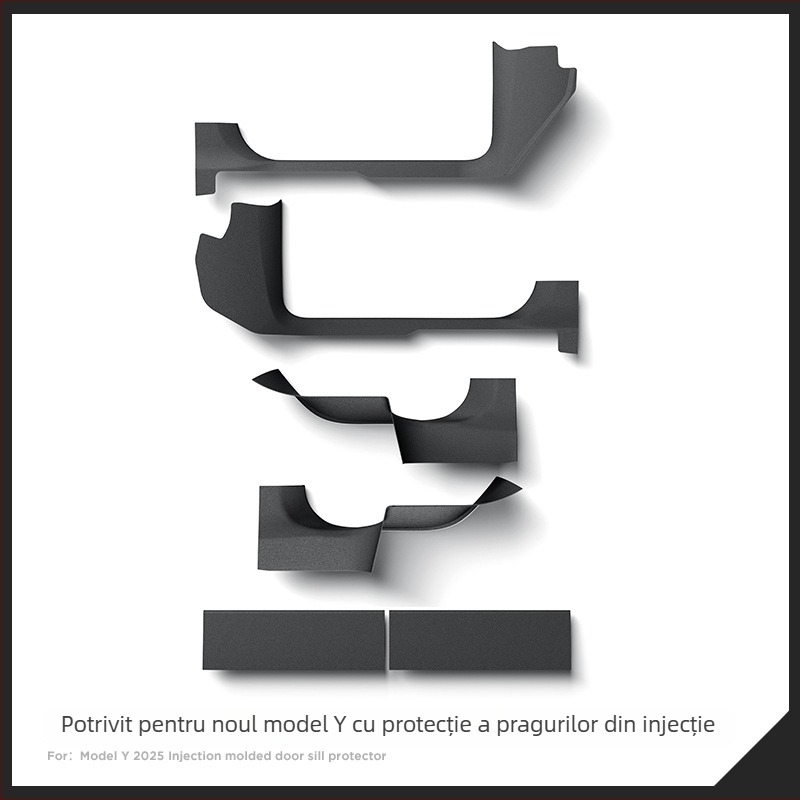 Zunduo Protecție prag ușă Tesla Model Y cu Pad anti-kick pentru transmisie automată