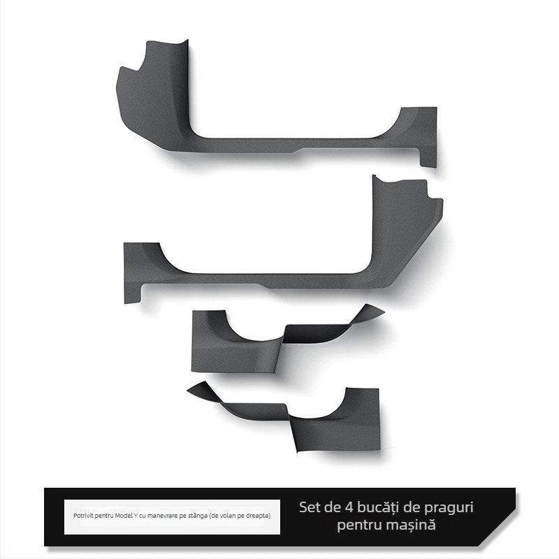 Zunduo Protecție prag ușă Tesla Model Y cu Pad anti-kick pentru transmisie automată