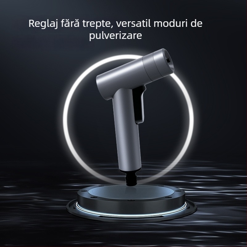 Pistolă de spălat cu presiune înaltă pentru mașini, corp din aliaj, model DL882055, mâner cu declanșator deget, tip jet: coloană de apă / duș / ventilator