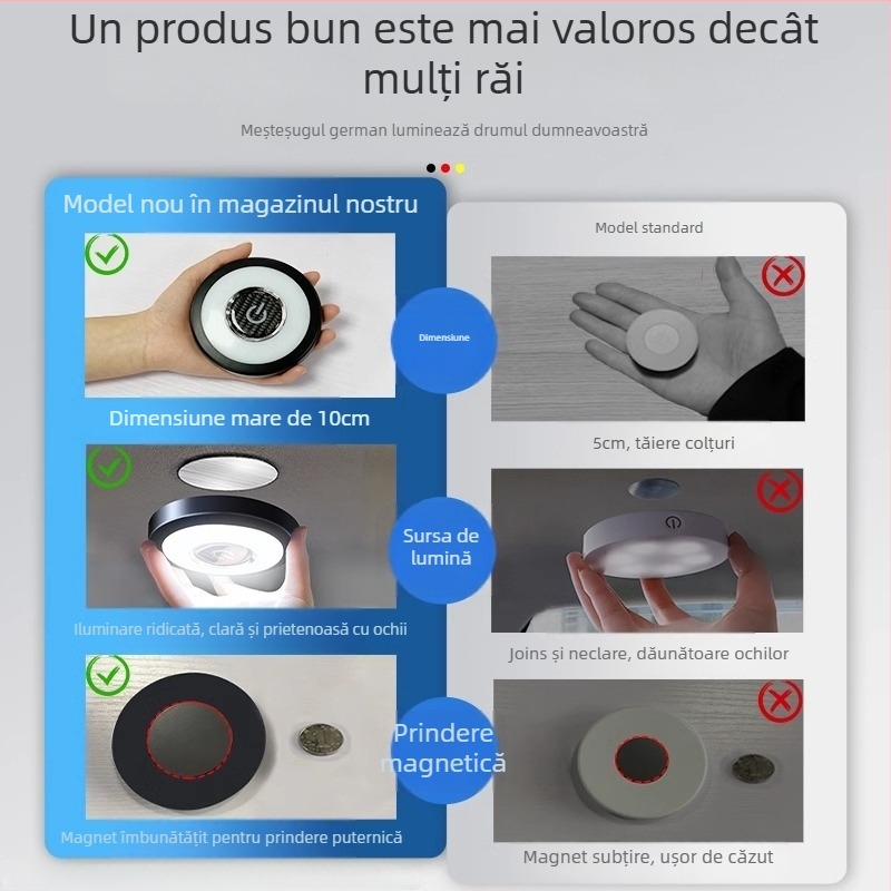 Lampă LED pentru plafonul mașinii, model Car Reading Light, din plastic, compatibil universal, posibilitate de personalizare.