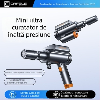 Pistol de spălat auto fără fir – carcasă ABS, presiune maximă 1,7 MPa, rază jet 5 m, furtun 6 m, greutate 1,04 kg