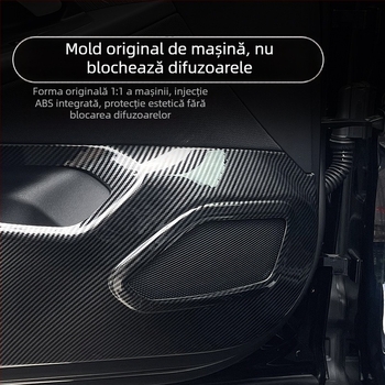 Stickere de protecție pentru panourile interioare ale ușilor pentru BMW Seria 5 (2024–2025), textură carbon, design anti-șoc
