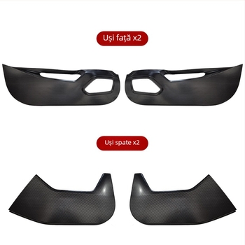 Stickere de protecție pentru panourile interioare ale ușilor pentru BMW Seria 5 (2024–2025), textură carbon, design anti-șoc