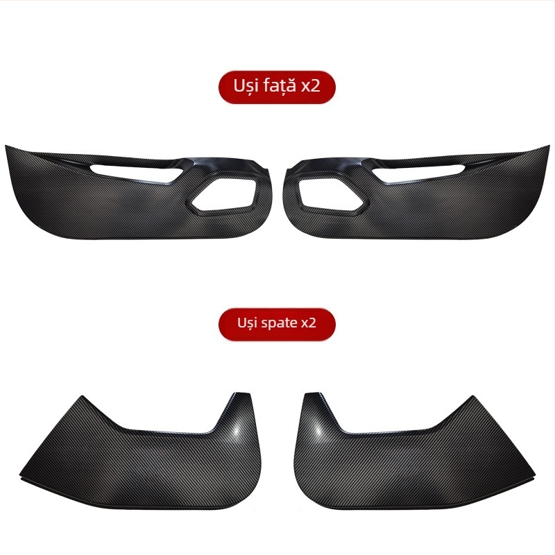 Stickere de protecție pentru panourile interioare ale ușilor pentru BMW Seria 5 (2024–2025), textură carbon, design anti-șoc