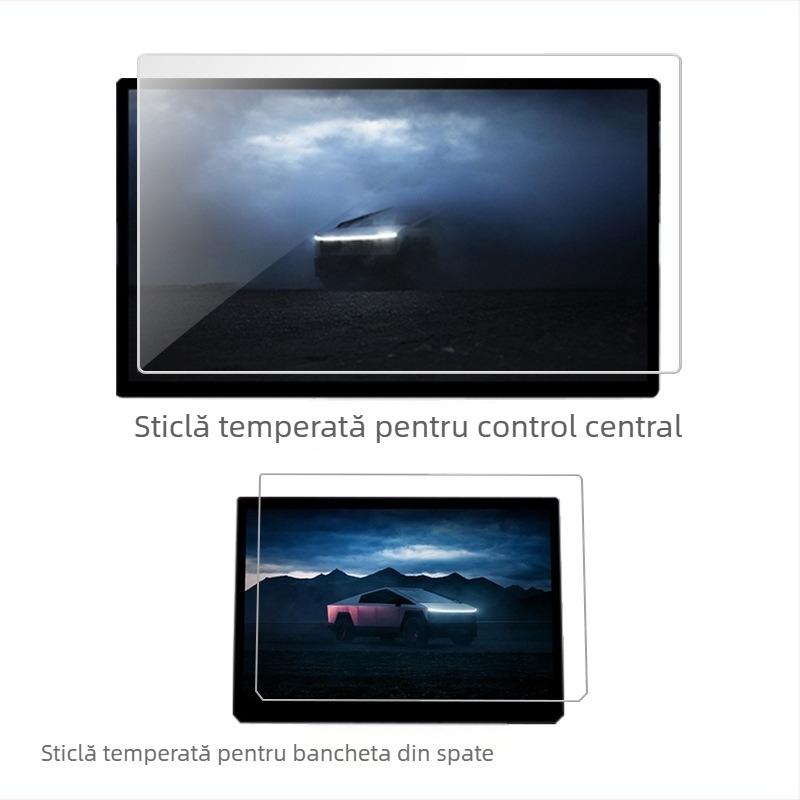 Protector de ecran din sticlă temperată pentru navigația Tesla Cybertruck, rezistent la zgârieturi, uzură și amprente