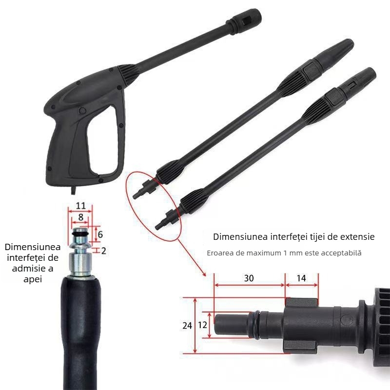 Pistol de înaltă presiune pentru spălarea mașinii, compatibil cu Bosch, AR, Black & Decker și Michelin