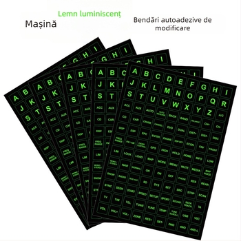 Etichete luminoase pentru butoanele mașinii – PVC, rezistente la temperaturi ridicate/scăzute, pentru prizele de aer și unitatea de control central, compatibil universal