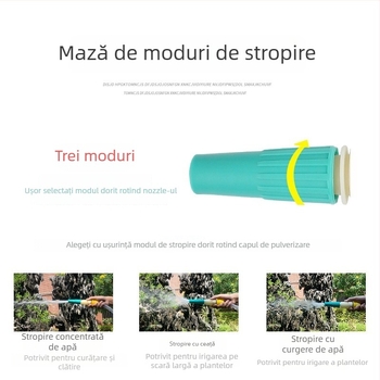 Cap de irigare pentru grădină – cap de aspersor pentru furtun și pistol de apă pentru irigarea grădinii și a legumelor (Cod produs: Al891865519567; conexiune furtun; cap de aspersor; pistol de apă)