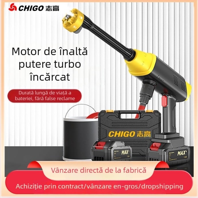 Zhigao L3 Spălare Auto Fără Fir, Reîncărcabilă, Portabilă, Cu Presiune Înaltă, Pistol de Apă cu Perie