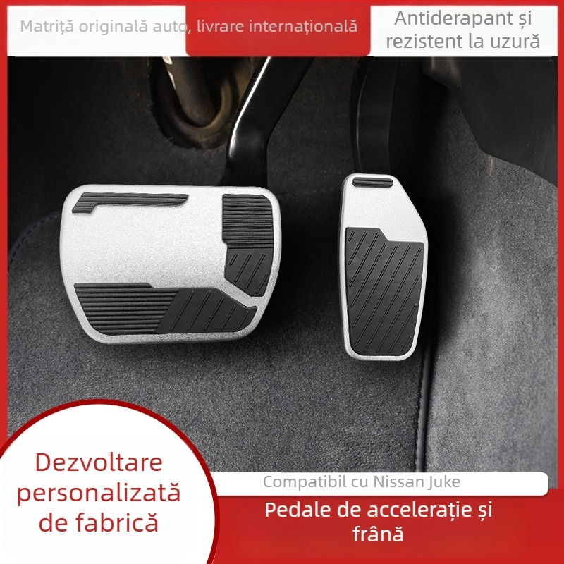 Set pedale din aliaj de aluminiu pentru accelerație și frână – antiderapant, upgrade interior pentru X-Trail, Qashqai, Sylphy