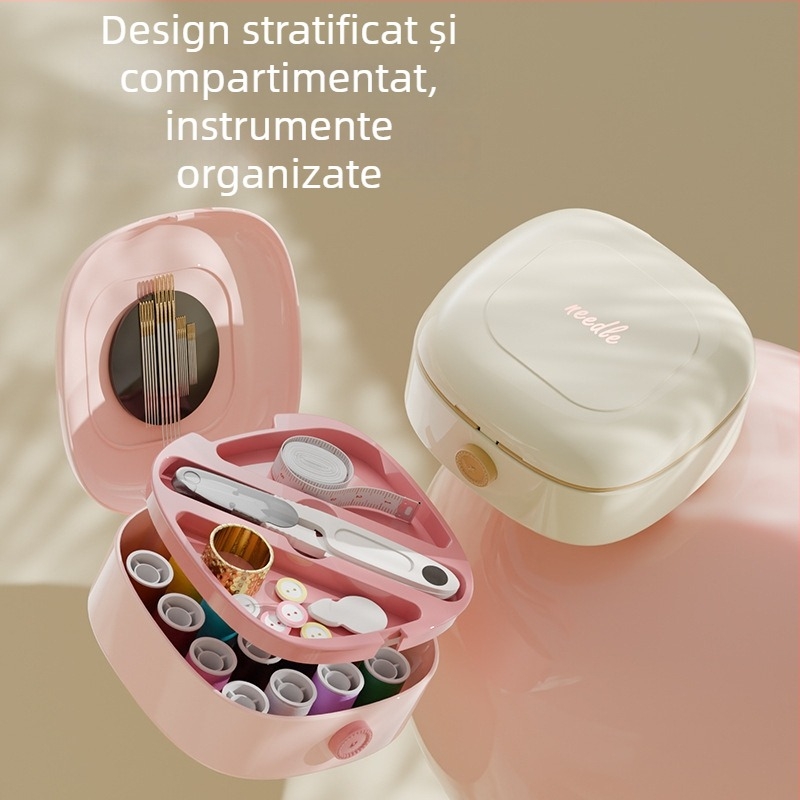 Cutie de cusut portabilă, stil buzunar, plastic, serie kit de cusut, design simplu