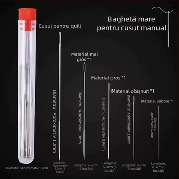 Set de 34 ace de cusut din oțel inoxidabil, cu ochi mari, pentru uz casnic