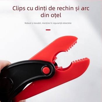 Clip pentru curățarea covorașelor auto — design reglabil cu dinți de rechin, din plastic tehnic și oțel inoxidabil, greutate 0,92