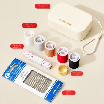 Cutie portabilă de depozitare pentru cusut – kit de cusut, stil japonez, simplu, lux discret