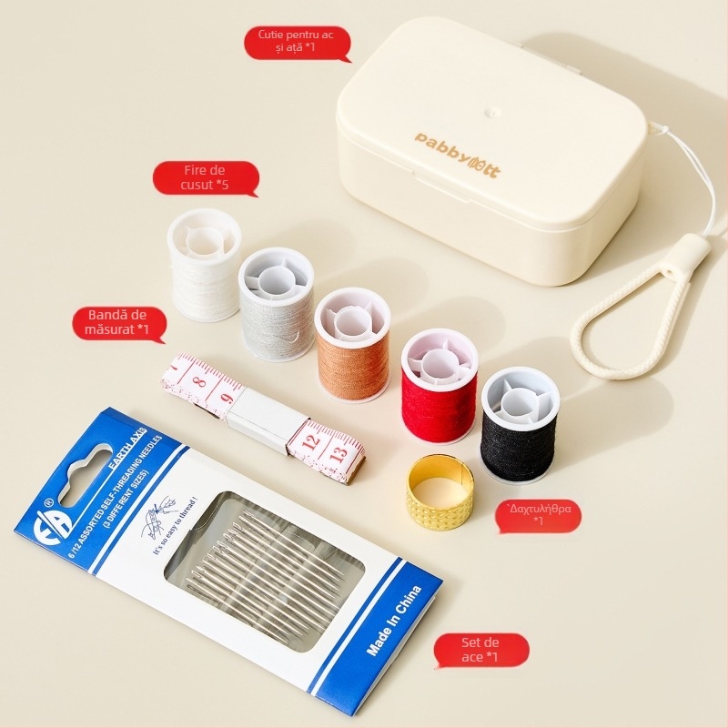 Cutie portabilă de depozitare pentru cusut – kit de cusut, stil japonez, simplu, lux discret