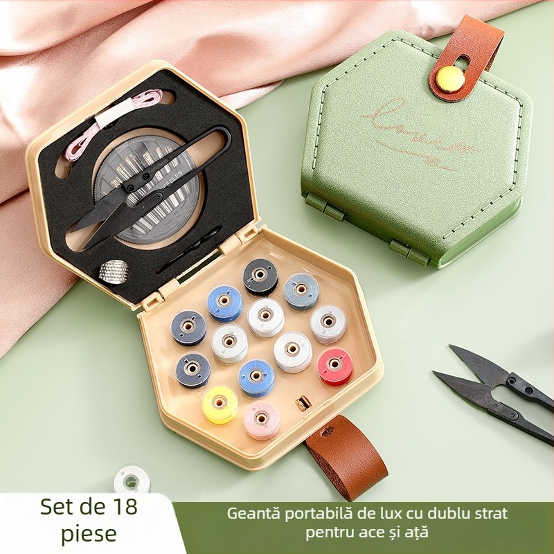 Set portabil pentru cusut, serie împachetare a acelor, din plastic, 60 de piese, stil lux ușor
