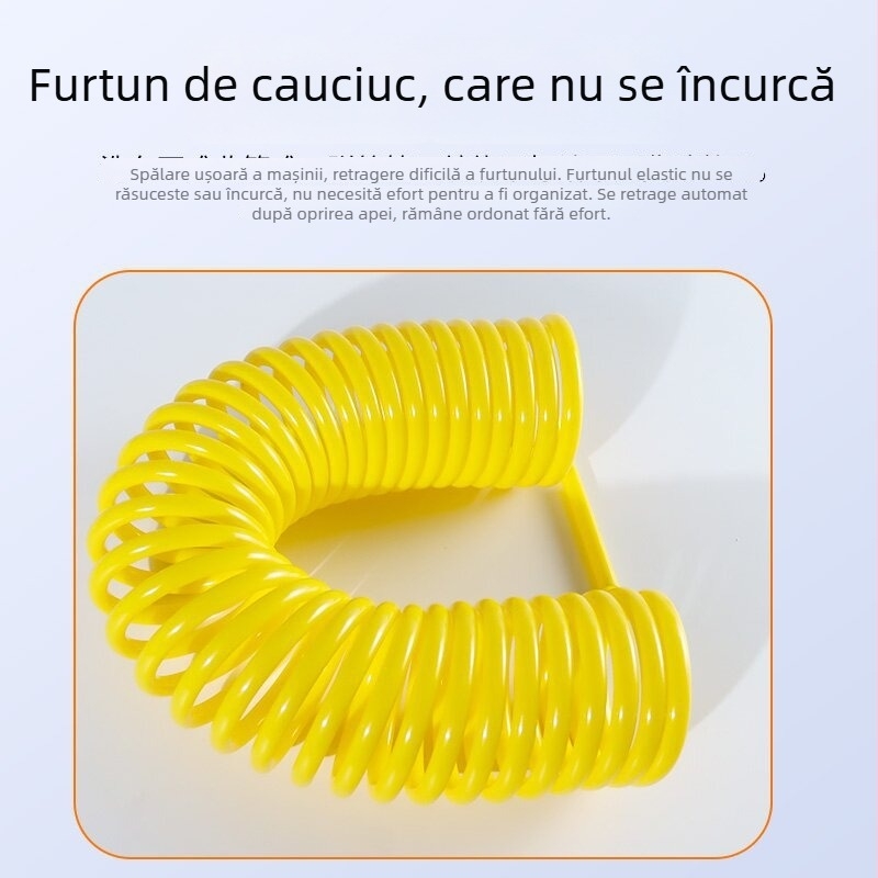 Pistolă de apă cu presiune înaltă pentru spălarea mașinii și udarea plantelor, cu telescopic booster, furtun cu arc și cap din materiale plastice de inginerie — Presiune apă 4
