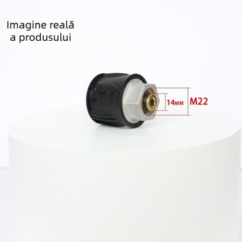 Adaptor M22 din aliaj de aluminiu pentru intrare apă înaltă presiune, pentru mașină de curățat cu presiune și pistol — 180 bar / 2600 psi, rază de pulverizare 3 m, cap pistol: aliaj, mâner: nylon